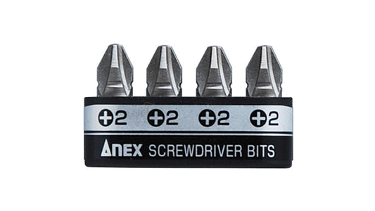 ANEX 溝付超短ビット　プラス4PCS　（手動ドライバー用） 【ANEX_AK-51P-B4P】