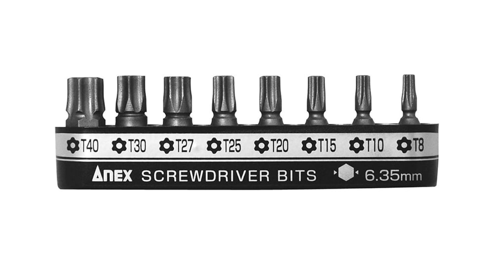 ANEX 溝付超短ビット　ヘクスローブ8PCS　（手動ドライバー用） 【ANEX_AK-51P-B8T】